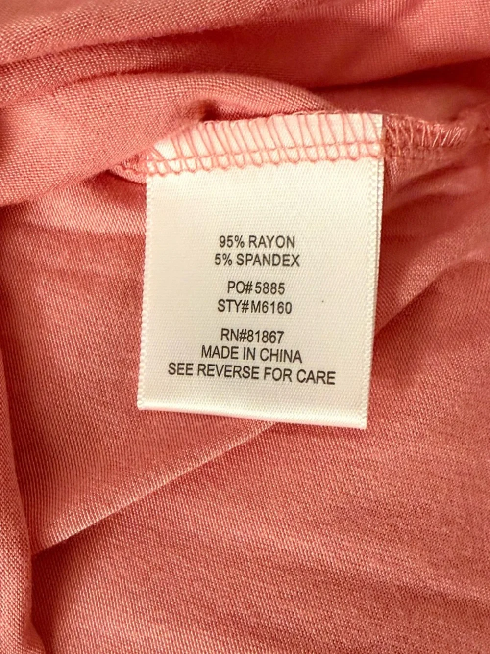 Olivia Sky Coral Scoop Neck 3/4 Sleeve Top - Picture 6 of 8